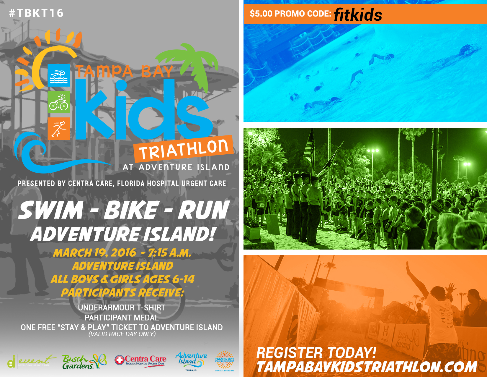 Tampa Bay Kids Triathlon Comes To Adventure Island! Discount Code!